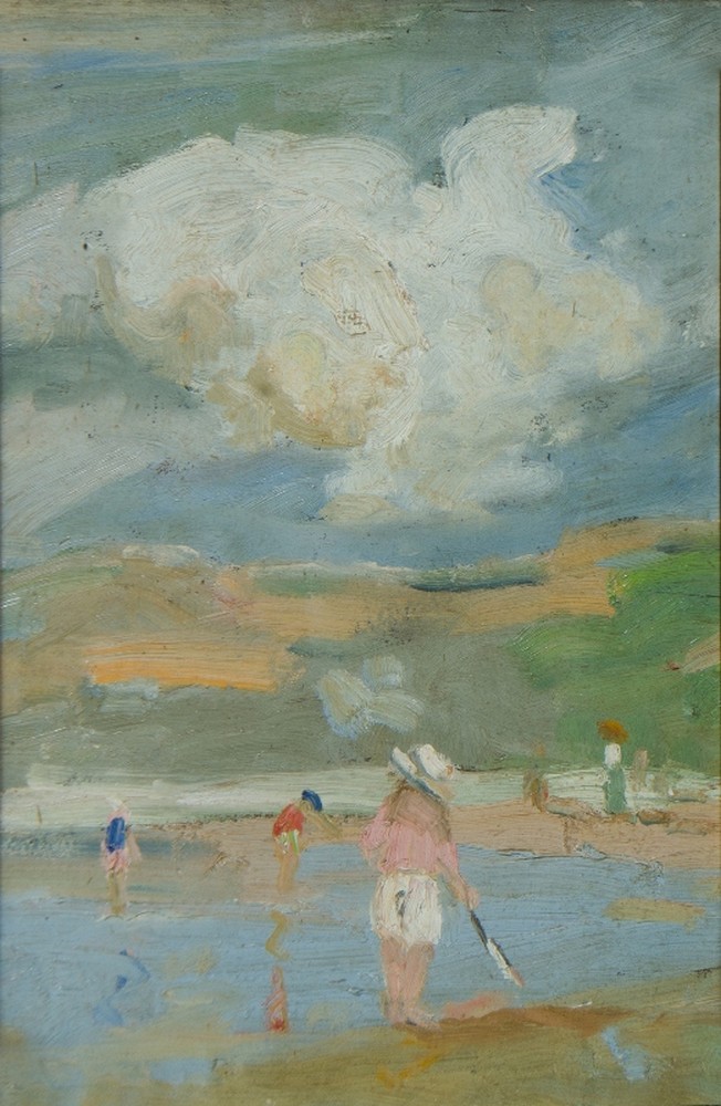 A painting by William Blundell now offered under his name in Art Sales Digest. Blundell, William (Bill), Impression, Manner of E.p. Fox - Children on a Beach