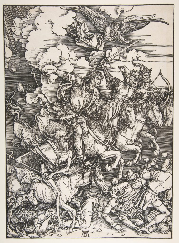 Albrecht Dürer (German, Nuremberg 1471–1528, The Four Horsemen, from The Apocalypse Artist- Albrecht Dürer (German, Nuremberg 1471–1528 Nuremberg) ,1498, Woodcut
