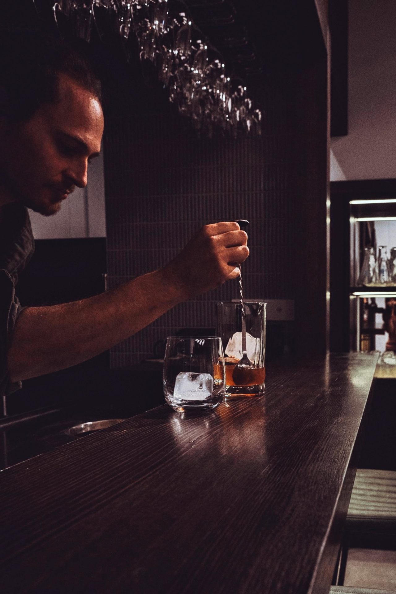 A pour at the bar