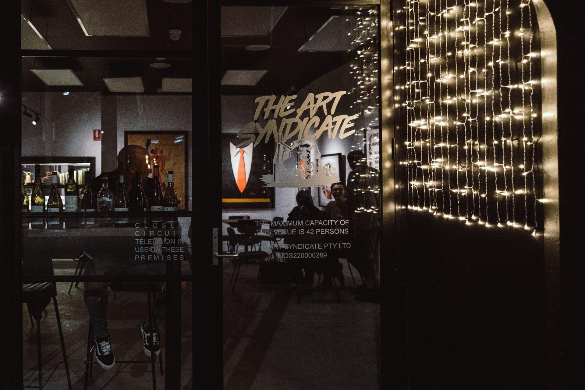 The shopfront at night