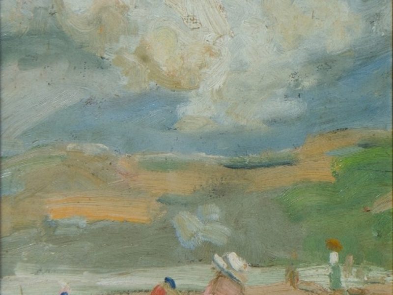 A painting by William Blundell now offered under his name in Art Sales Digest. Blundell, William (Bill), Impression, Manner of E.p. Fox - Children on a Beach